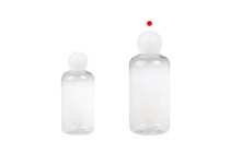 Bouteille en plastique (PET) transparente de 500 ml avec bouchon rond blanc et bouchon Bouteille en plastique (PET) transparente de 500 ml avec bouchon rond blanc et bouchon-photo_groupe