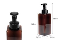Plastic (PETG) bottle 650 ml with foam pump (PP42)-image_dimensions