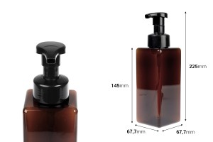 Kunststoffflasche (PETG) 650 ml mit Schaumpumpe (PP42)-εικόνα_διαστάσεις