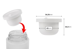 Pot intérieur blanc de remplacement avec joint en plastique pour le code 1193-2-30-εικόνα_διαστάσεις