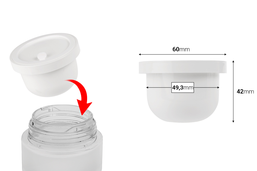 Replacement inner white jar with plastic gasket ideal for code 1193-2-50 Replacement inner white jar with plastic gasket ideal for code 1193-2-50-image_dimensions