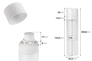 Flacon rechargeable de 100 ml avec pompe à crème et étui extérieur en verre sablé-εικόνα_διαστάσεις