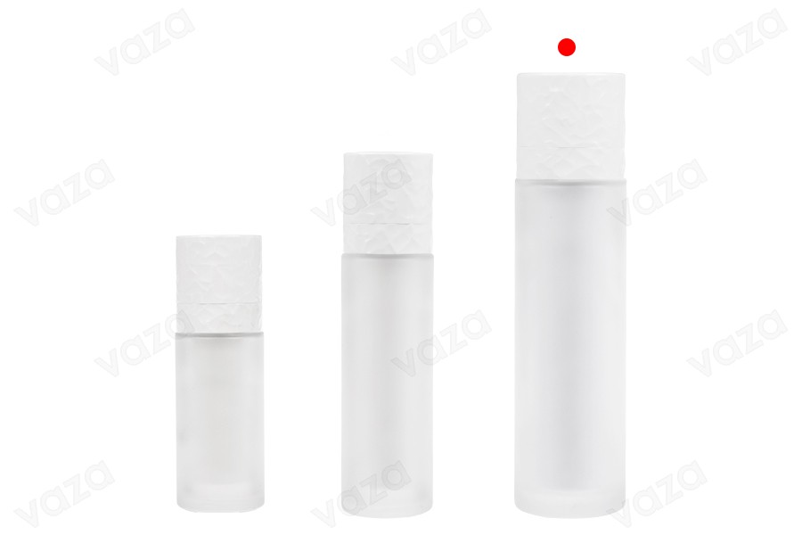 100 ml nachfüllbare Flasche mit Cremepumpe und äußerem sandgestrahltem Glasgehäuse-bildgruppe