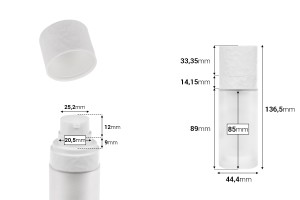 Flacon rechargeable de 30 ml avec pompe à crème et étui extérieur en verre sablé-εικόνα_διαστάσεις
