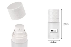 Flacon airless rechargeable de 15 ml avec pompe à crème et boîtier extérieur en verre sablé-εικόνα_διαστάσεις