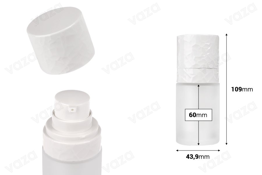 Επαναγεμιζόμενο μπουκάλι airless 15 ml με αντλία κρέμας και εξωτερική γυάλινη θήκη αμμοβολής Επαναγεμιζόμενο μπουκάλι airless 15 ml με αντλία κρέμας και εξωτερική γυάλινη θήκη αμμοβολής-εικόνα_διαστάσεις