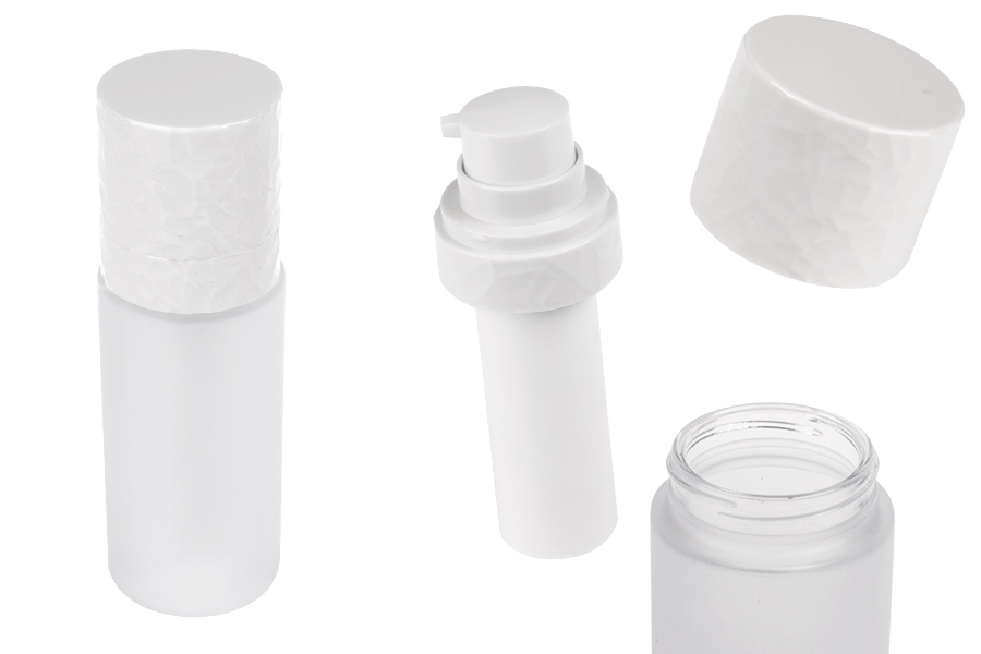 Επαναγεμιζόμενο μπουκάλι airless 30 ml με αντλία κρέμας και εξωτερική γυάλινη θήκη αμμοβολής Επαναγεμιζόμενο μπουκάλι airless 30 ml με αντλία κρέμας και εξωτερική γυάλινη θήκη αμμοβολής-εικόνα_προϊοντική