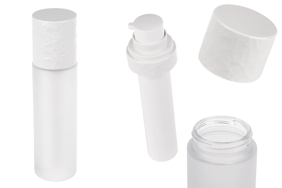 Επαναγεμιζόμενο μπουκάλι airless 50 ml με αντλία κρέμας και εξωτερική γυάλινη θήκη αμμοβολής Επαναγεμιζόμενο μπουκάλι airless 50 ml με αντλία κρέμας και εξωτερική γυάλινη θήκη αμμοβολής-εικόνα_προϊοντική