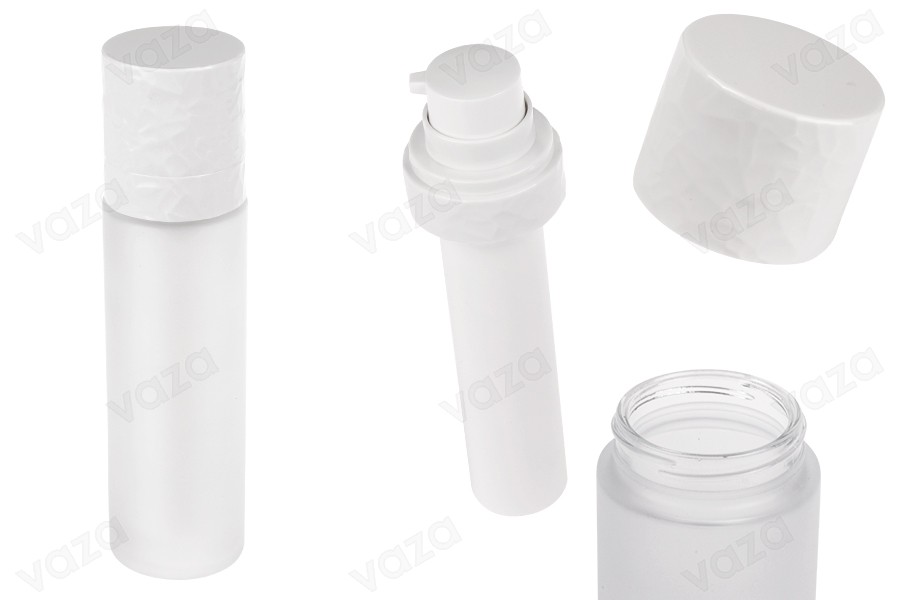 Επαναγεμιζόμενο μπουκάλι airless 50 ml με αντλία κρέμας και εξωτερική γυάλινη θήκη αμμοβολής Επαναγεμιζόμενο μπουκάλι airless 50 ml με αντλία κρέμας και εξωτερική γυάλινη θήκη αμμοβολής-εικόνα_προϊοντική