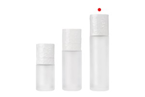 Flacon airless rechargeable 50 ml avec pompe crème et étui extérieur en verre sablé-εικόνα_σύνθεση