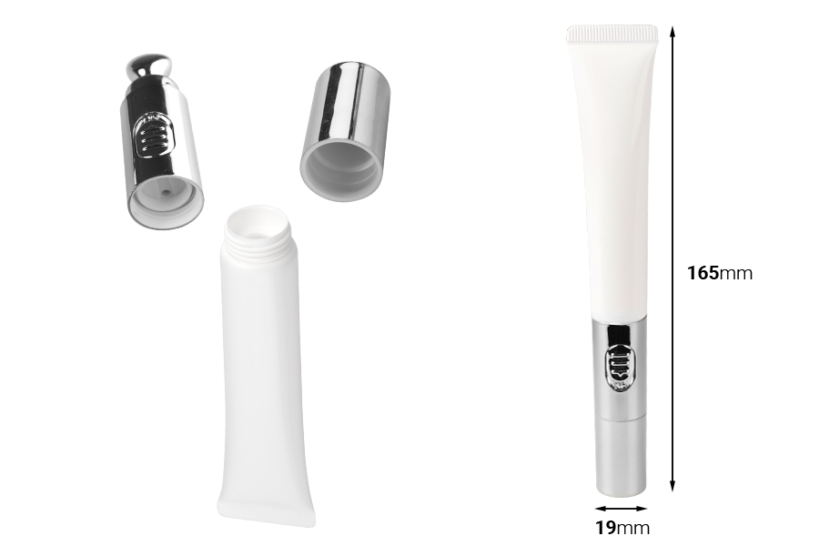 Plastic tube 20 ml in white color with vibration function-photo_dimensions