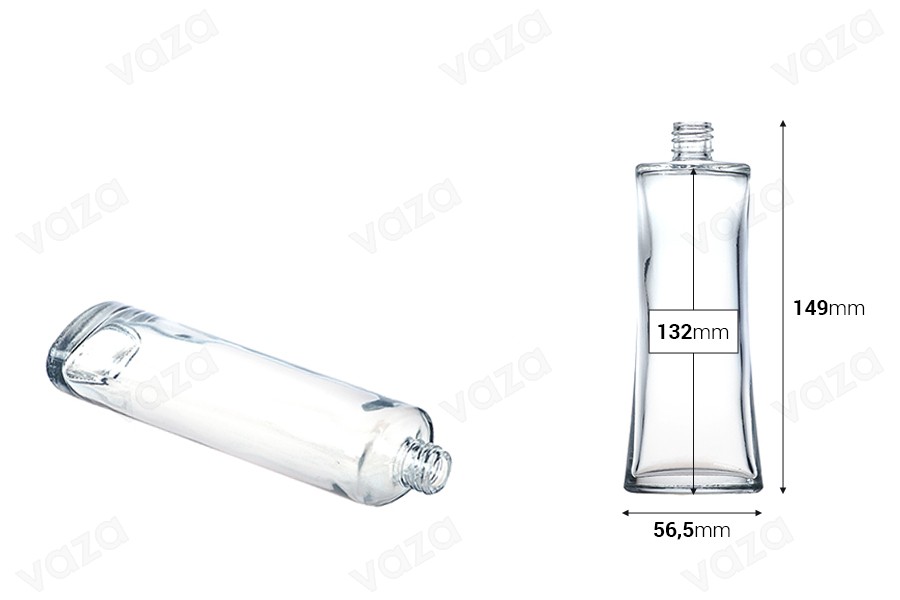 Flacon de parfum en verre ovale de 100 ml (18/415) Flacon de parfum en verre ovale de 100 ml (18/415)-photo_dimensions