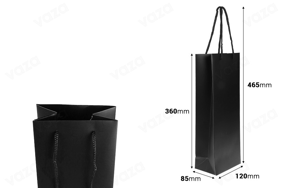 Sacs en papier (250 gsm) pour bouteilles de vin 120 x 85 x 360 mm - Lot de 12 Sacs en papier (250 gsm) pour bouteilles de vin 120 x 85 x 360 mm - Lot de 12-photo_dimensions