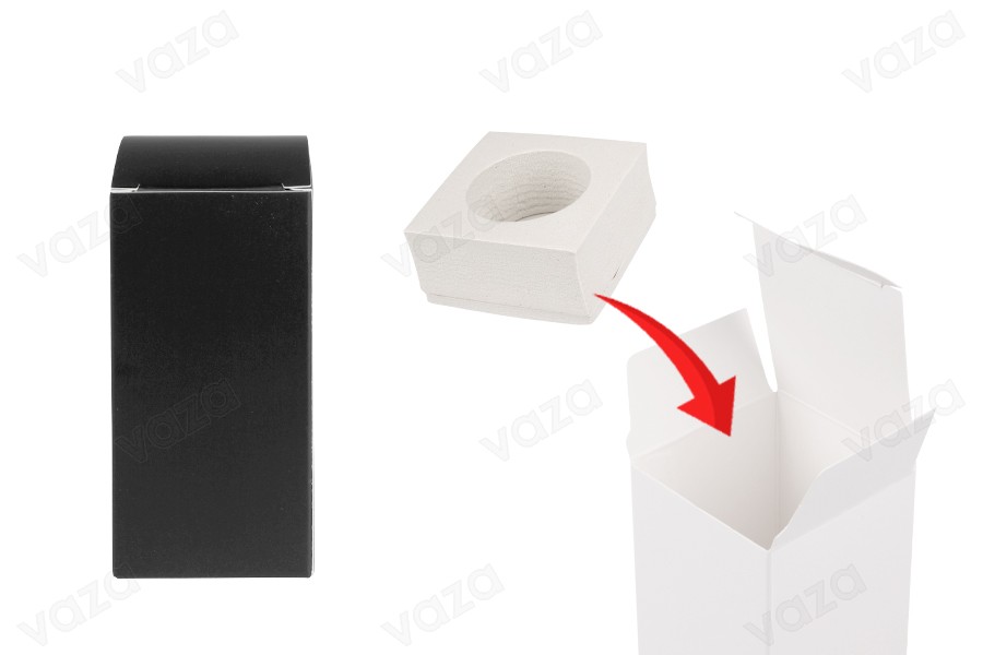 Papierverpackungsbox 50 x 50 x 110 mm mit innerer Schaumstofftasche für ätherische Ölflaschen 30 ml - 20 Stück-εικόνα_προϊοντική