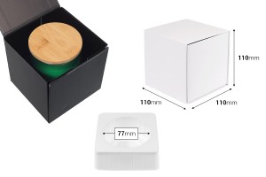 Coffret de luxe avec fermeture magnétique de couleur noire ou blanche 110x110x110 mm avec étui intérieur en plastique (pour pots code 1105-2-0)-2