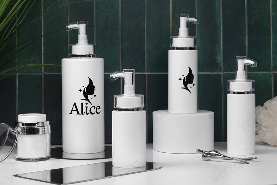 150 ml PET bottle with cream pump (PP24) and cap - 6 pcs-image_group