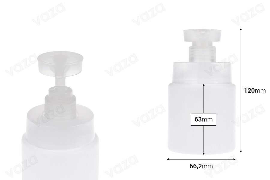 Πλαστικό (HDPE) λευκό μπουκάλι 200 ml με αντλία ασφαλείας-εικόνα_διαστάσεις