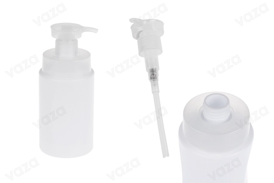 Πλαστικό (HDPE) λευκό μπουκάλι 300 ml με αντλία ασφαλείας-εικόνα_προϊοντική