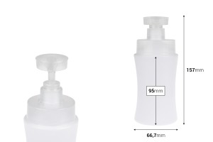 Πλαστικό (HDPE) λευκό μπουκάλι 300 ml με αντλία ασφαλείας-εικόνα_διαστάσεις