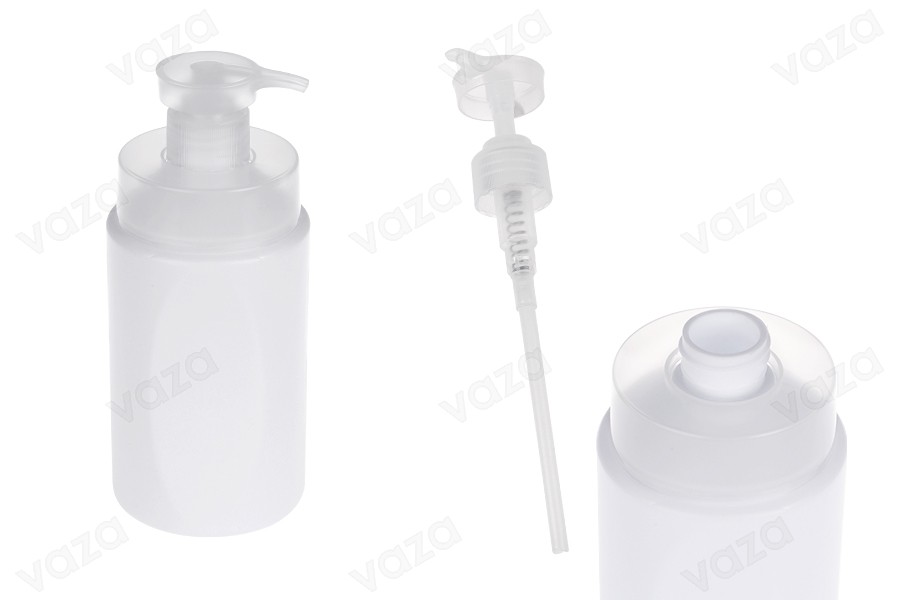 500 ml Plastic (HDPE) white bottle with safety pump 500 ml Plastic (HDPE) white bottle with safety pump-image_product