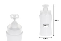 Πλαστικό (HDPE) λευκό μπουκάλι 500 ml με αντλία ασφαλείας-εικόνα_διαστάσεις