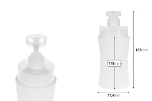 Weiße Kunststoffflasche (HDPE), 500 ml, mit Sicherheitspumpe-εικόνα_διαστάσεις