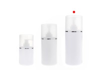 Flacone bianco in plastica (HDPE) da 500 ml con pompa per crema e tappo trasparente con striscia argentata-gruppo_immagini