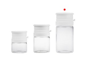 15 ml Glasfläschchen in transparenter oder karamellfarbener Farbe mit weißem Schnappverschluss (PP24) für Medikamente und Homöopathika-εικόνα_σύνθεση