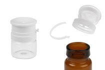 Flacon en verre de 5 ml de couleur transparente ou caramel avec bouchon de sécurité blanc à pression (PP24) pour médicaments et produits homéopathiques Flacon en verre de 5 ml de couleur transparente ou caramel avec bouchon de sécurité blanc à pression (PP24) pour médicaments et produits homéopathiques-photo_produit
