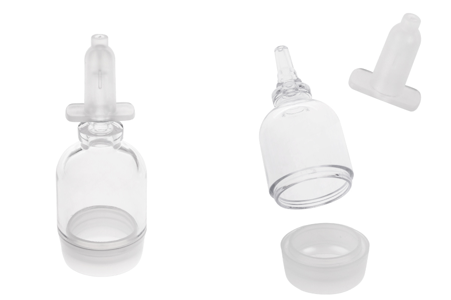 Flacon jetable transparent de 10 ml avec bouchon Flacon jetable transparent de 10 ml avec bouchon-photo_produit