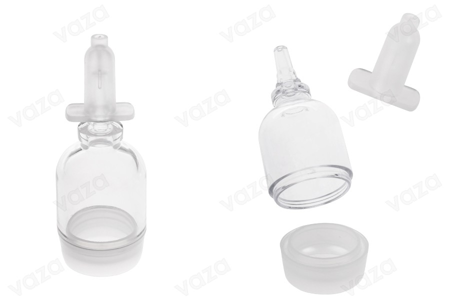 Flacon jetable transparent de 10 ml avec bouchon-photo_produit