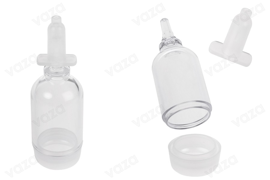 Flacon jetable transparent de 15 ml avec bouchon-photo_produit