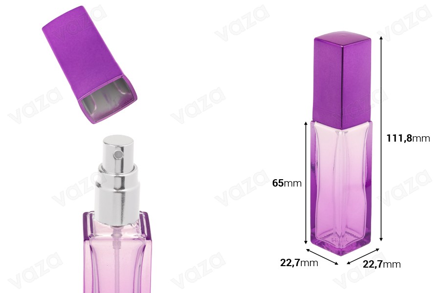 Flacon de parfum de 20 ml en verre de différentes couleurs avec vaporisateur et capuchon Flacon de parfum de 20 ml en verre de différentes couleurs avec vaporisateur et capuchon-photo_dimensions
