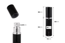 Flacon avec vaporisateur de parfum de 5 ml en verre dans un boîtier en aluminium de différentes couleurs Flacon avec vaporisateur de parfum de 5 ml en verre dans un boîtier en aluminium de différentes couleurs-photo_dimensions