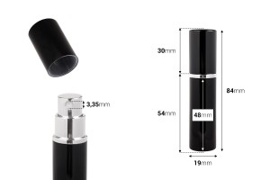 Flacon avec vaporisateur de parfum de 5 ml en verre dans un boîtier en aluminium de différentes couleurs-εικόνα_διαστάσεις