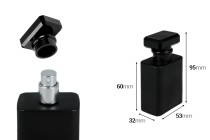Shishe parfumi prej qelqi 50 ml në ngjyrë të zezë me sprej dhe kapak-imazh_dimensione