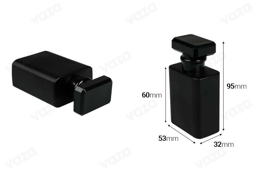 Φιάλη αρωμάτων γυάλινη 50 ml σε μαύρο χρώμα με σπρέι και καπάκι Φιάλη αρωμάτων γυάλινη 50 ml σε μαύρο χρώμα με σπρέι και καπάκι-εικόνα_διαστάσεις