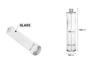Zylindrischer 50-ml-Parfümglasflakon mit 15/400-Finish-bildabmessungen