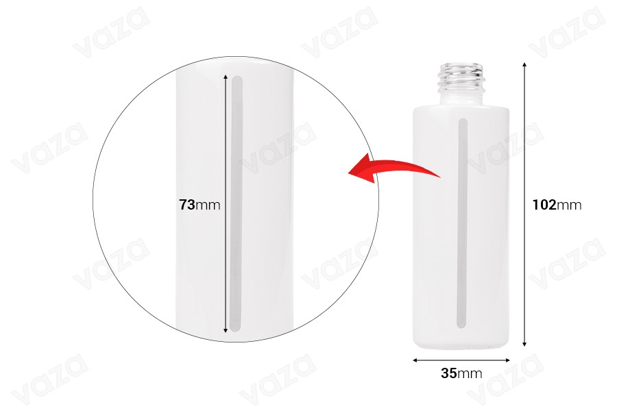 Μπουκάλι 50 ml γυάλινο 18/415 σε λευκό χρώμα Μπουκάλι 50 ml γυάλινο 18/415 σε λευκό χρώμα-εικόνα_διαστάσεις