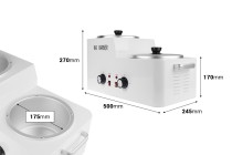 Διπλή λευκή μηχανή τήξης - υγροποίησης κεριού 2500/2500ml-εικόνα_διαστάσεις