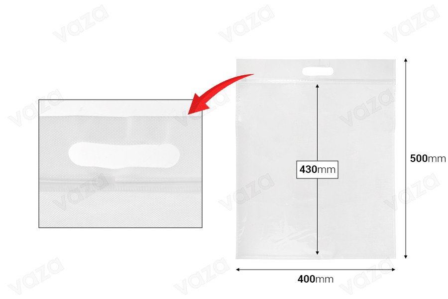 Plastic bags (PE) 400x500 mm with zipper closure - 20 pcs-image_dimensions