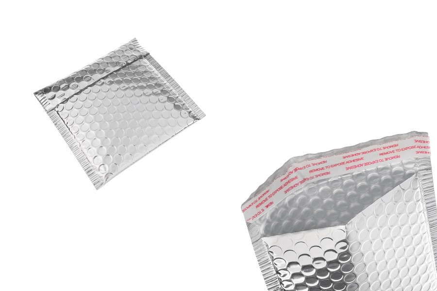 Enveloppes à bulles 13 x 13 cm couleur argent brillant - 10 pièces-photo_produit