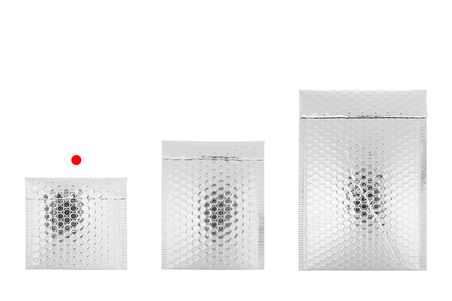 Enveloppes à bulles 13 x 13 cm couleur argent brillant - 10 pièces-photo_groupe