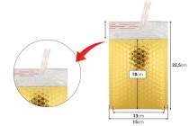 Luftpolsterumschläge 13x18 cm in glänzendem Silber oder Gold - 10 Stück-bildabmessungen