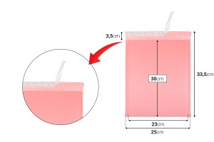 Luftpolsterumschläge 23 x 30 cm in mattem Rosa – 10 Stück-bildabmessungen