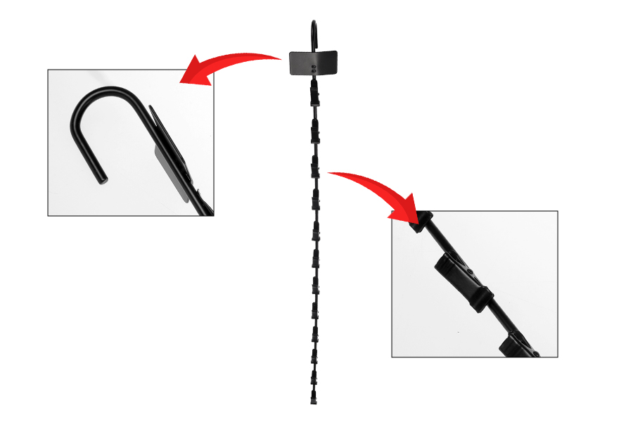 Gancio metallico 65,5x800 mm per esposizione prodotti con 12 clip-gruppo_immagini