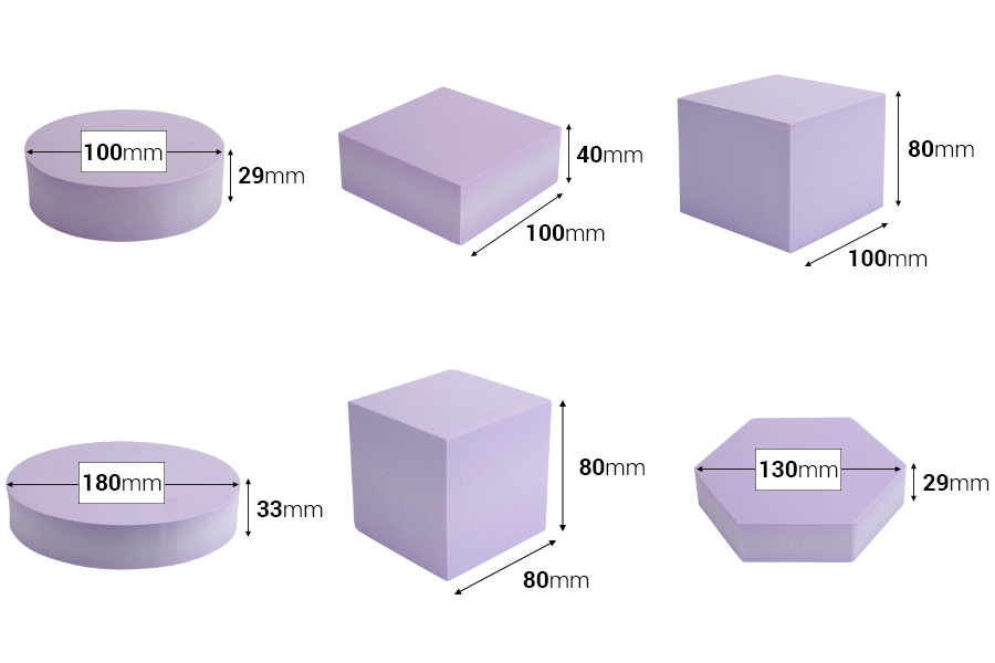 Foam γεωμετρικά σχήματα για photo props (6τμχ/σετ) σε διάφορα χρώματα-εικόνα_διαστάσεις