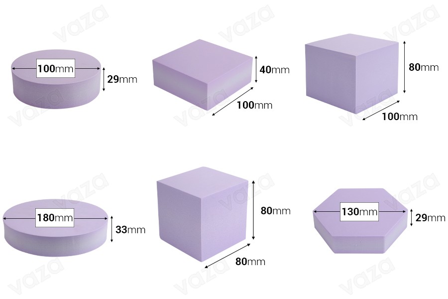 Foam forma gjeometrike për photo props  (6 copë/set) në ngjyra të ndryshme     -imazh_dimensione