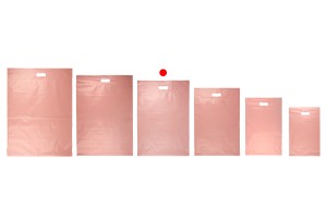 Pochette d'expédition 400x500 mm rose imperméable PE avec fermeture autocollante et poignée - 100 pièces-εικόνα_σύνθεση