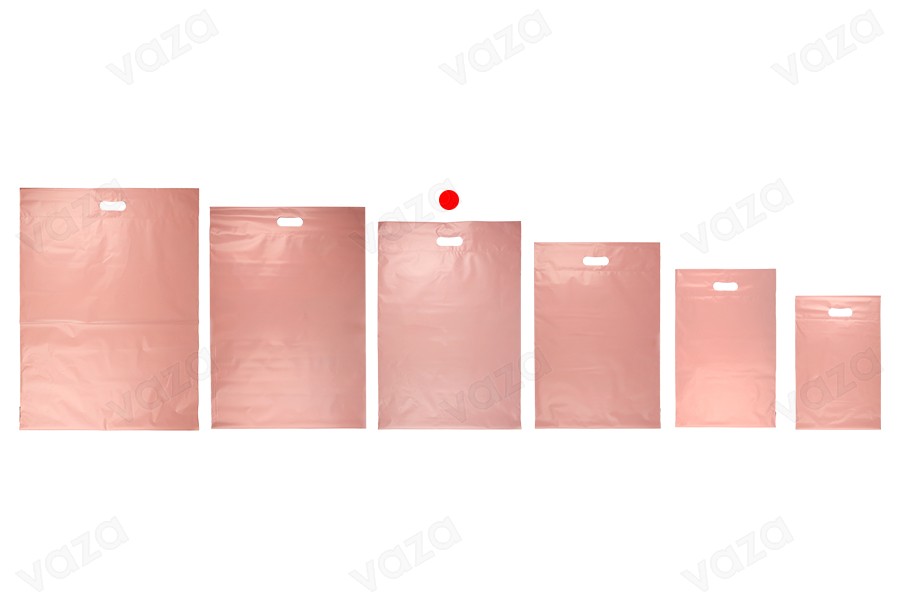 Courier bags 400x500 mm pink waterproof PE with self-adhesive closure and handle - 100 pcs-image_group